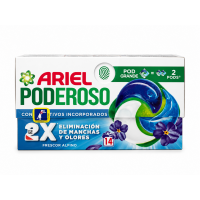 Капсулы для стирки Ariel PODEROSO Frescor Alpino для белых и цветных тканей, 14 шт