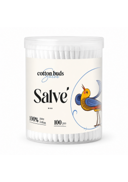 Ватные палочки Salve в пластиковой коробке, 100 шт