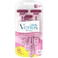Одноразовые станки Gillette Simply Venus 3 для бритья женские, 4 шт