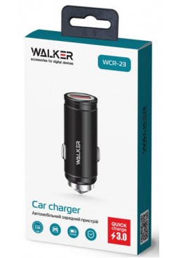 Автомобильное зарядное устройство (адаптер) WALKER WCR-23 Qualcoмм 1USB QC3.0 / 2.4A black