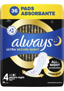 Гігієнічні прокладки Always Ultra Secure Night Розмір 4, 36 шт (7 крапель)