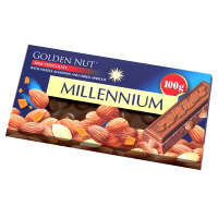 Шоколад Millennium Golden Nut молочний з мигдалем та курагою, 100 г 