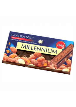 Шоколад Millennium Golden Nut молочный с миндалем и курагой, 100 г 