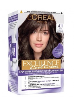 Фарба для волосся L'Oreal Paris Excellence відтінок 4.11 Ультрапопелястий каштановий, 1 шт