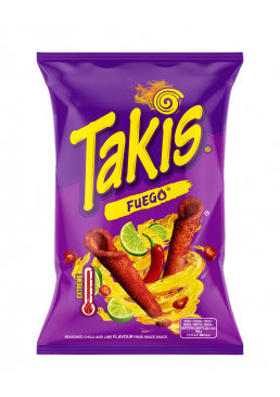 Чипсы кукурузные Takis Fuego с острым перцем чили и лаймом, 100 г