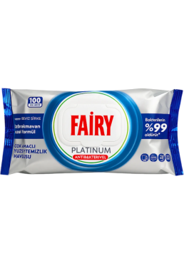 Антибактеріальні вологі серветки для прибирання Fairy Platinum, 100 шт 