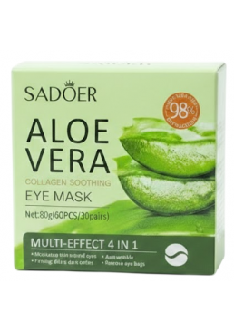 Гідрогелеві патчі для очей Sadoer Aloe Collagen Soothing Eye Mask з Алое і Колагеном, 60 шт 