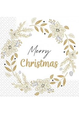 Святкові новорічні серветки Марго "Merry Christmas", 33х33 см (18 шт)