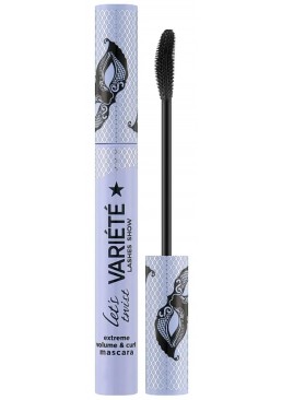 Туш для вій Eveline Cosmetics Variete Lashes Show Let's Twist для об'єму та підкручування чорна, 10 мл