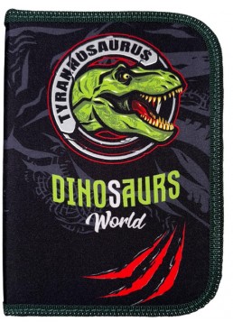 Пенал-книжка с двумя отворотами Dinosaurs World 24211C, 19.5х13х3.5 см