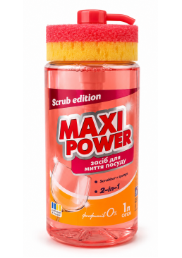 Засіб для ручного миття посуду Maxi Power Scrub edition, 1 л