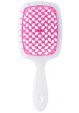 Гребінець для волосся продувний Super Brush Біло-рожевий, 20 см