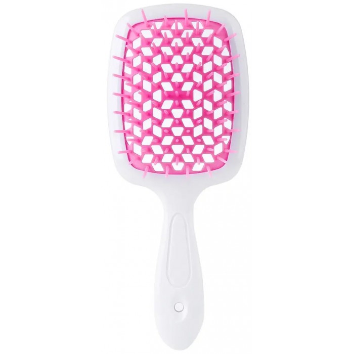 Гребінець для волосся продувний Super Brush Біло-рожевий, 20 см - 