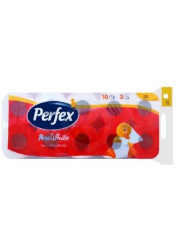 Туалетная бумага Perfex Неароматизированная 3 слоя, 10 шт 