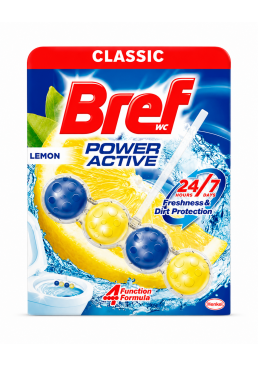 Туалетний блок для унітаза Bref Power Active "Свіжість лимона", 50 г