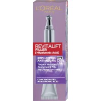 Крем-догляд з гіалуроновою кислотою L'Oreal Paris Revitalift Filler для відновлення об'єму шкіри навколо очей, 15 мл