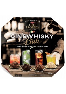 Конфеты Trumpf Edle Tropfen In Nuss Gin & Whisky с элитным алкоголем, 200 г