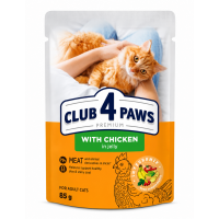 Влажный корм Club 4 Paws для взрослых кошек с курицей в соусе, 85 г