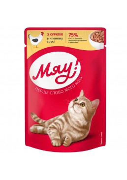 Влажный корм для кошек «Мяу!» с курицей, 85 г
