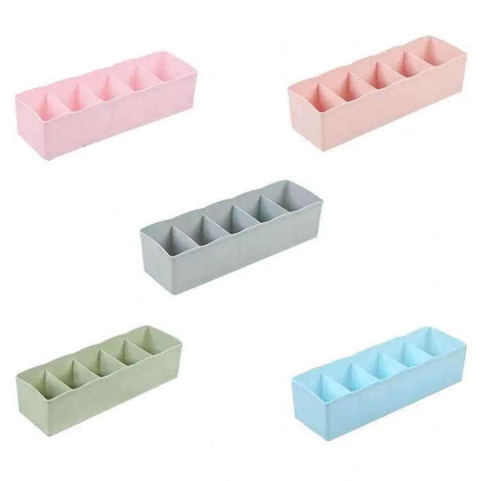 Органайзер для мелочей 5 отделений Elif Plastic 9*27*7см, цвет микс - 