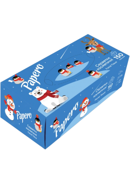 Упаковка косметичних серветок Papero, 150 шт (в асортименті)