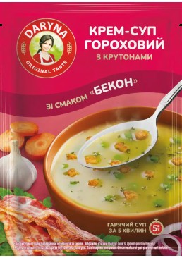 Крем-суп Daryna гороховый со вкусом бекона и гренок, 18 г 