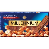 Молочный шоколад Millennium Golden Nut с лесными орехами, 100г