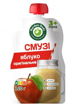 Пюре фруктовое Garden Gadz Смузи яблоко оригинальное гомогенизированное стерилизованное, 120 г