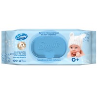 Дитячі вологі серветки Smile Baby з екстрактом ромашки та алоє, 100 шт 