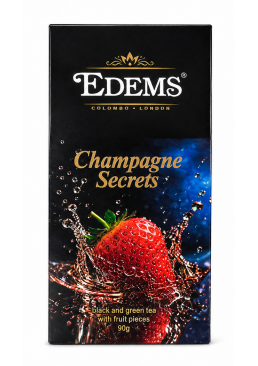 Черно-зеленый листовой чай Edems Champagne Secrets с кусочками фруктов и лепестками цветов, 90 г