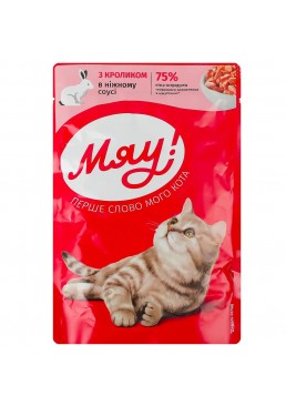 Влажный корм для кошек «Мяу!» с кроликом, 85 г