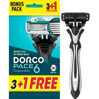 Бритвы одноразовые Dorco Pace 6 для мужчин, 6 лезвий (4 шт)