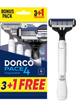 Бритвы одноразовые Dorco Pace 4 для мужчин, 4 лезвия (4 шт)