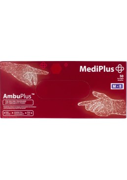 Медичні рукавички MediPlus AmbuPlus латексні неопудрені М, 25 пар
