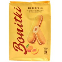 Печиво бісквітне Bonitki з вершково-абрикосовою начинкою, 170 г