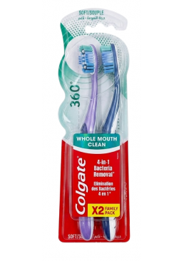 Зубная щётка Colgate  360° Clean (Soft),  (1+1)шт