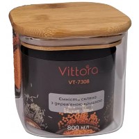 Емкость Vittora Банка для сыпучих стеклянная VT-7308, 800 мл