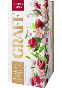  Чай черный Graff Cherry Berry «Вишневая ягода» с ароматом цветов малины и вишни, 20 шт х 1,5 г