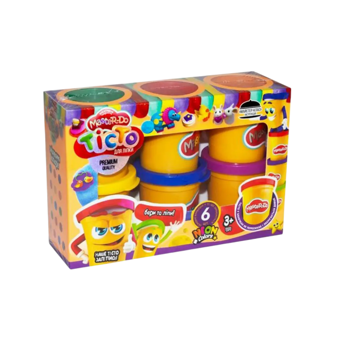 Набор креативного творчества Danko Toys Тесто для лепки Master Do, 6 банок х 50 г - 