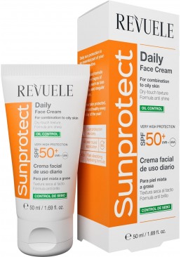 Щоденний крем для обличчя для комбінованої та жирної шкіри Revuele Sunprotect SPF 50+, 50 мл