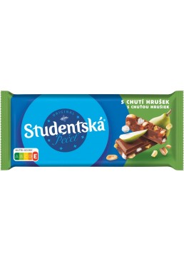 Шоколад молочный Studentska с арахисом, желейными кусочками и кусочками груши, 170 г