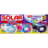 Капсули для прання Solar Multi Box White + Universal + Black, 24 шт