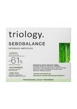 Балансувальна сироватка в ампулах triology. Sebobalance Intensive Ampoules для шкіри голови схильної до жирності, 20 шт х 5 мл