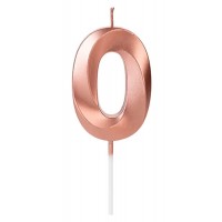 Свеча цифра "0" для торта, 4.5 см (розовый)