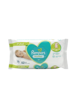 Дитячі вологі серветки Pampers Sensitive, 52 шт