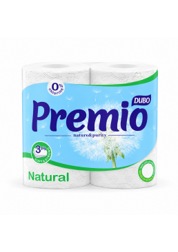 Трехслойная туалетная бумага Premio Natural, 4 рулона