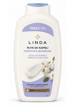 Гель-піна для душу Linda Kremowa Bawelna «Кремова бавовна», 1.5 л