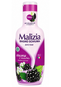 Гель-пена для ванны и душа Malizia ежевика и мускус, 1 л