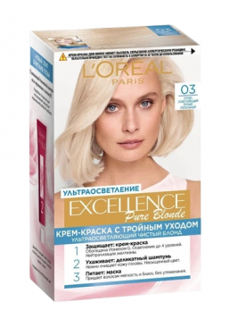 Фарба для волосся L'Oreal Paris Excellence відтінок 03 Супер-освітлювальний русявий попелястий, 1 шт