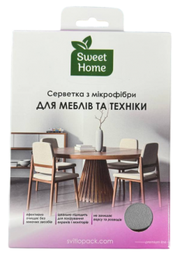 Серветка з мікрофібри Sweet Home для меблів та техніки, 1 шт